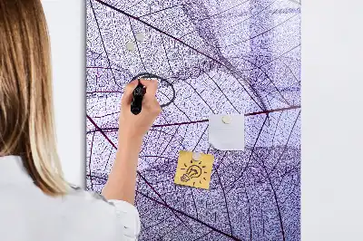 Pizarra magnética de cristal borrable con diseño de textura de hoja