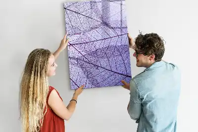 Pizarra magnética de cristal borrable con diseño de textura de hoja