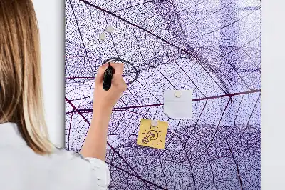 Pizarra magnética de cristal borrable con diseño de textura de hoja