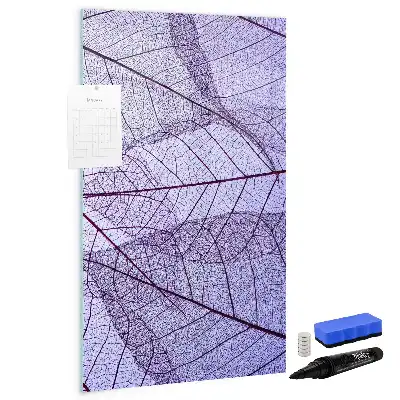 Pizarra magnética de cristal borrable con diseño de textura de hoja
