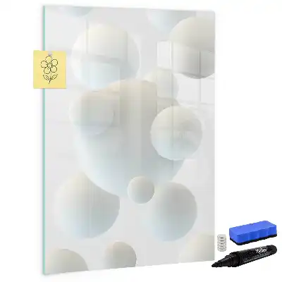 Pizarra magnética decorativa con diseño de abstracción de esfera y rotulador incluido