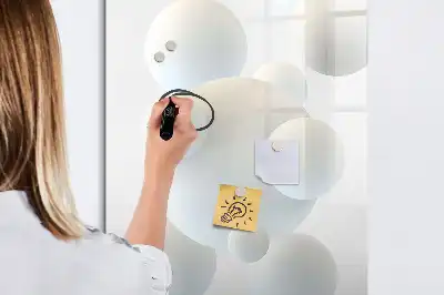 Pizarra magnética decorativa con diseño de abstracción de esfera y rotulador incluido