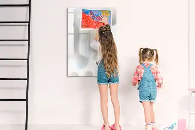 Pizarra magnética decorativa con diseño de abstracción de esfera y rotulador incluido