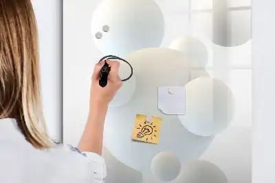 Pizarra magnética decorativa con diseño de abstracción de esfera y rotulador incluido