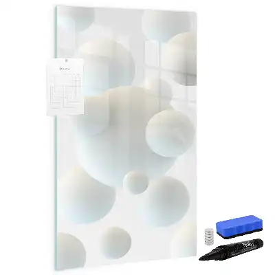 Pizarra magnética decorativa con diseño de abstracción de esfera y rotulador incluido