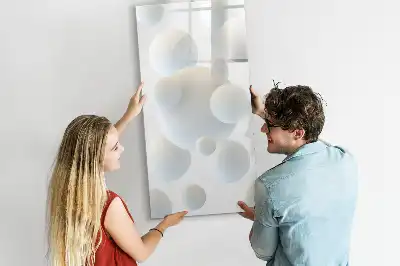 Pizarra magnética decorativa con diseño de abstracción de esfera y rotulador incluido