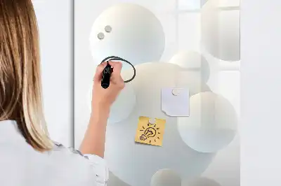 Pizarra magnética decorativa con diseño de abstracción de esfera y rotulador incluido