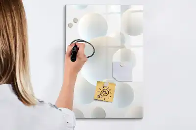 Pizarra magnética decorativa con diseño de abstracción de esfera y rotulador incluido