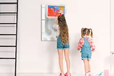 Pizarra magnética decorativa con diseño de abstracción de esfera y rotulador incluido