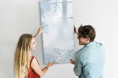 Pizarra magnética de cristal borrable con diseño de boceto de flor