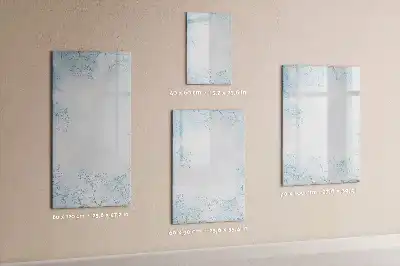 Pizarra magnética de cristal borrable con diseño de boceto de flor