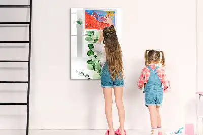 Pizarra magnética decorativa diseño de hojas de caña con rotulador incluido