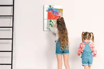 Pizarra magnética decorativa diseño de hojas de caña con rotulador incluido