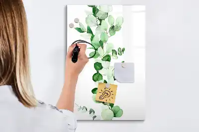 Pizarra magnética decorativa diseño de hojas de caña con rotulador incluido