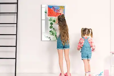 Pizarra magnética decorativa diseño de hojas de caña con rotulador incluido