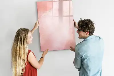 Pizarra magnética borrable de cristal en color mármol rosa