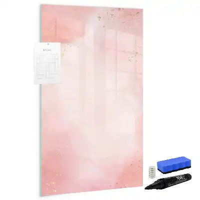 Pizarra magnética borrable de cristal en color mármol rosa