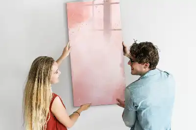 Pizarra magnética borrable de cristal en color mármol rosa
