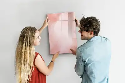 Pizarra magnética borrable de cristal en color mármol rosa