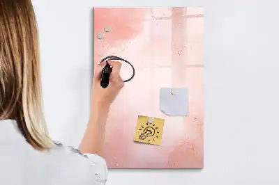 Pizarra magnética borrable de cristal en color mármol rosa