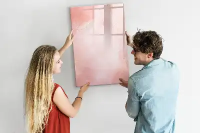 Pizarra magnética borrable de cristal en color mármol rosa