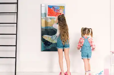 Pizarra magnética decorativa con rotulador diseño ballena de mármol