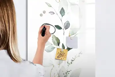 Pizarra magnética borrable de cristal hojas de caña