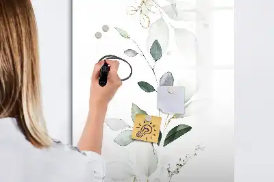Pizarra magnética borrable de cristal hojas de caña