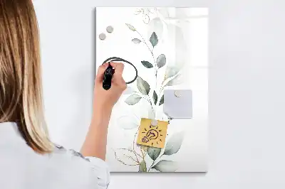 Pizarra magnética borrable de cristal hojas de caña
