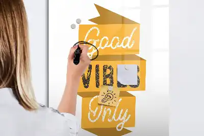 Pizarra magnética decorativa con rotulador diseño solo buenas vibras