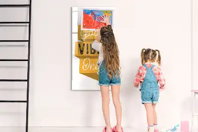 Pizarra magnética decorativa con rotulador diseño solo buenas vibras