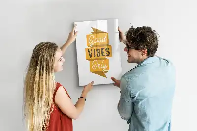 Pizarra magnética decorativa con rotulador diseño solo buenas vibras