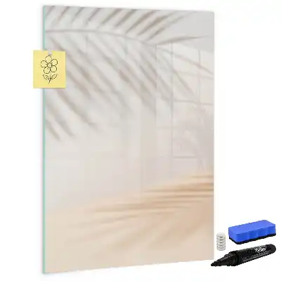 Pizarra magnética decorativa con rotulador diseño de sombra de hoja de palma