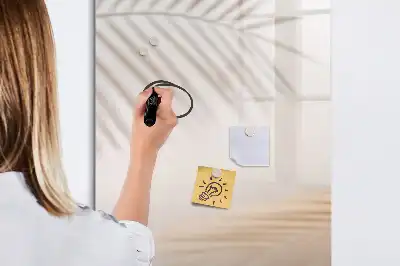 Pizarra magnética decorativa con rotulador diseño de sombra de hoja de palma