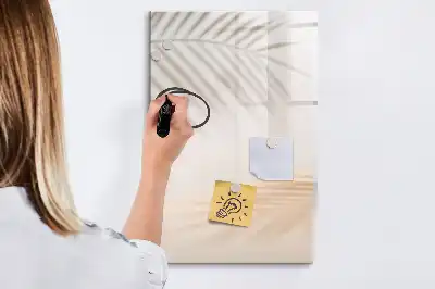 Pizarra magnética decorativa con rotulador diseño de sombra de hoja de palma