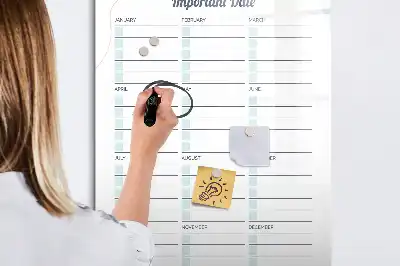 Pizarra magnética de cristal borrable diseño para fechas importantes