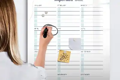 Pizarra magnética de cristal borrable diseño para fechas importantes