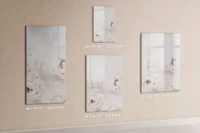 Pizarra magnética borrable de cristal con diseño de peonías