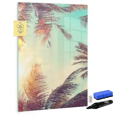 Pizarra magnética decorativa con rotulador diseño de palmera tropical