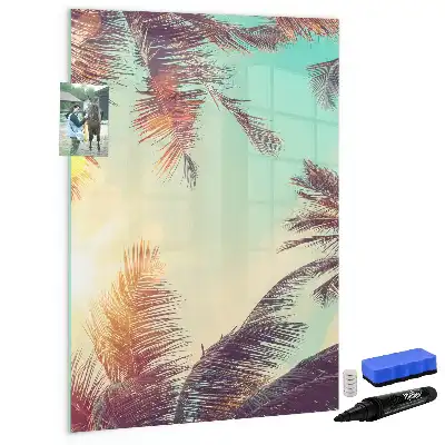 Pizarra magnética decorativa con rotulador diseño de palmera tropical
