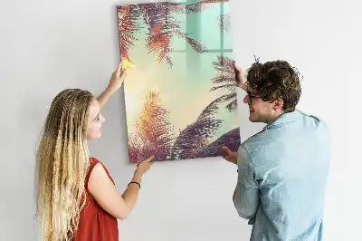 Pizarra magnética decorativa con rotulador diseño de palmera tropical