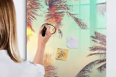 Pizarra magnética decorativa con rotulador diseño de palmera tropical