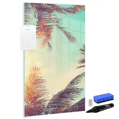 Pizarra magnética decorativa con rotulador diseño de palmera tropical