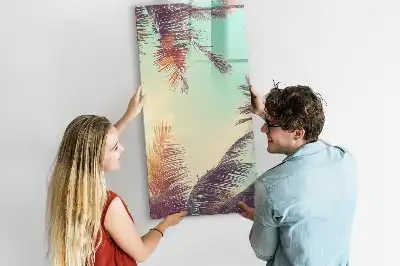 Pizarra magnética decorativa con rotulador diseño de palmera tropical