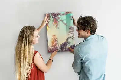 Pizarra magnética decorativa con rotulador diseño de palmera tropical