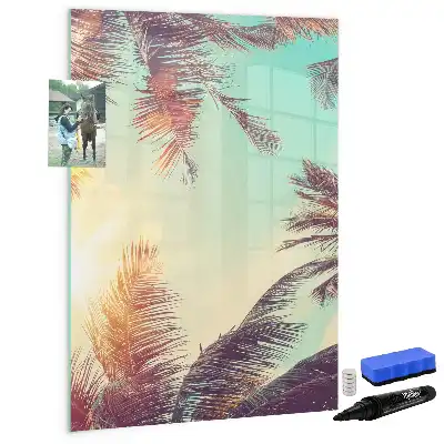 Pizarra magnética decorativa con rotulador diseño de palmera tropical