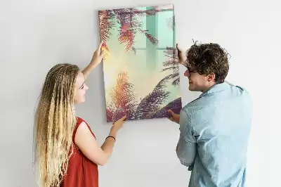 Pizarra magnética decorativa con rotulador diseño de palmera tropical