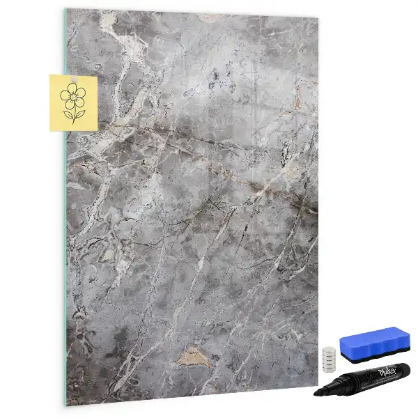 Pizarra magnética decorativa con rotulador mármol oscuro