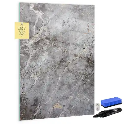 Pizarra magnética decorativa con rotulador mármol oscuro