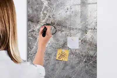 Pizarra magnética decorativa con rotulador mármol oscuro
